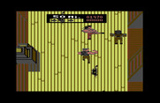 Ikari III: The Rescue for Commodore 64 - Attempting to kick an opponent...