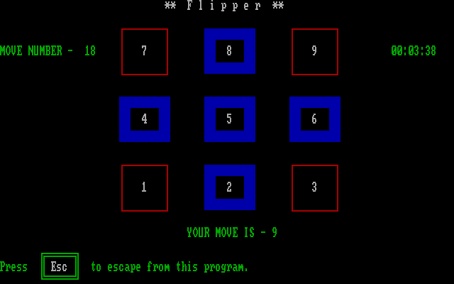 Mind Boggle IBM PC/Compatibles Screenshot: Flipper - A game in progress.