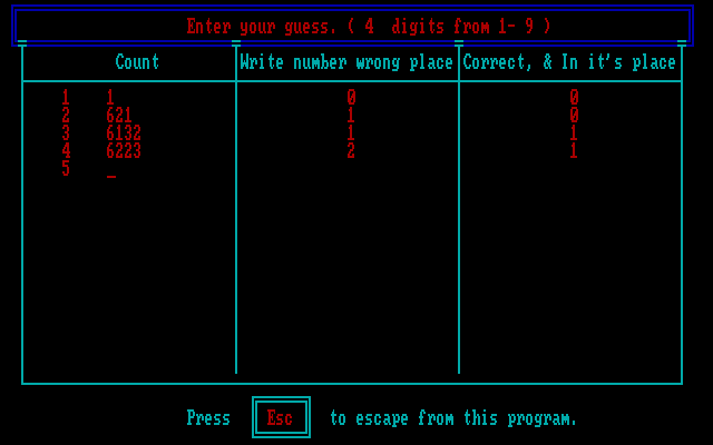 Mind Boggle IBM PC/Compatibles Screenshot: Master Memory - Game in progress...