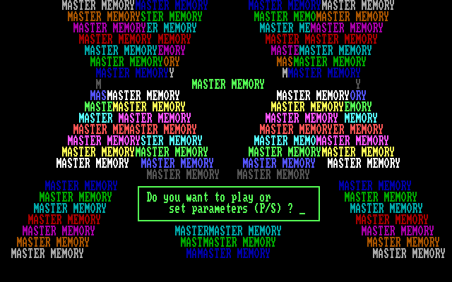 Mind Boggle IBM PC/Compatibles Screenshot: Master Memory - Title screen.