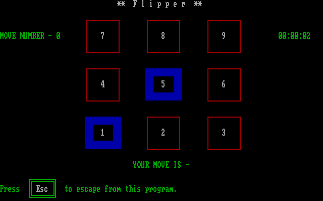 Mind Boggle IBM PC/Compatibles Screenshot: Flipper - Game start.