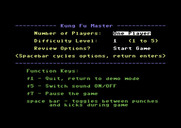 Kung-Fu Master for Commodore 64 - Game options.