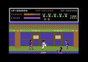 Kung-Fu Master for Commodore 64 - Knocked one opponent down, two more approach...
