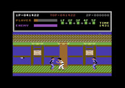 Kung-Fu Master for Commodore 64 - These blue opponents throw knives at you...
