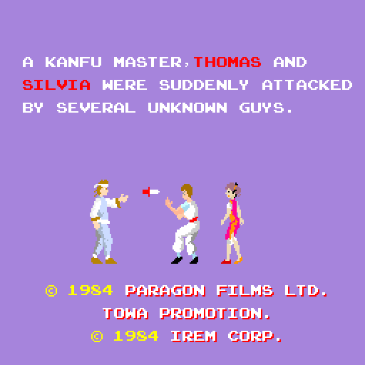 Kung-Fu Master Arcade Screenshot: Game attract mode (Japanese version).