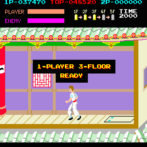 Kung-Fu Master Arcade Screenshot: Third floor start.
