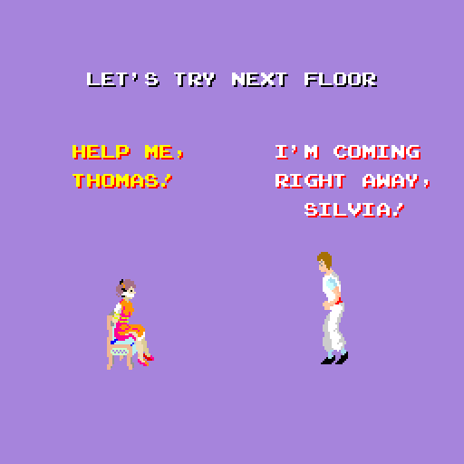 Kung-Fu Master Arcade Screenshot: A brief intermission before level 3 begins.