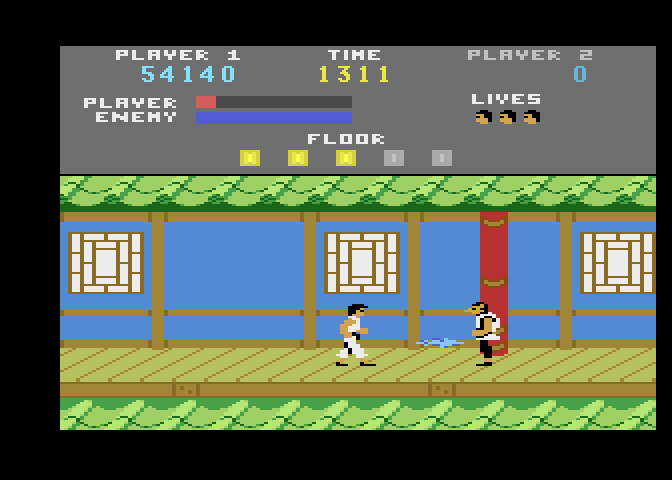 Kung-Fu Master Atari 7800 Screenshot: Fourth floor end of level boss...