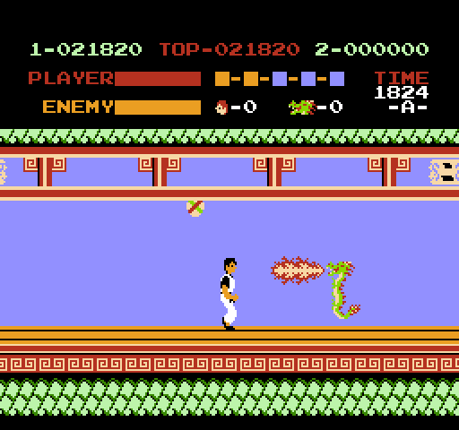 Kung-Fu Master NES / Famicom Screenshot: Watch out for fire breathing dragons!