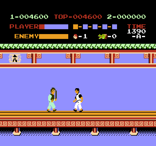 Kung-Fu Master NES / Famicom Screenshot: The first end of level boss.