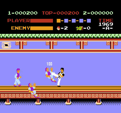 Kung-Fu Master NES / Famicom Screenshot: Fighting various opponents...