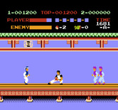 Kung-Fu Master for NES / Famicom - Be careful, this guy throws knives at you!