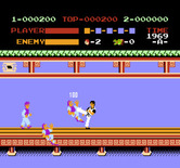 Kung-Fu Master for NES / Famicom - Fighting various opponents...