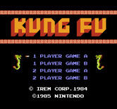 Kung-Fu Master for NES / Famicom - Title screen (U.S. version).