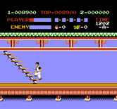 Kung-Fu Master for NES / Famicom - Heading up the stairs to the next level...