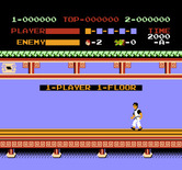 Kung-Fu Master for NES / Famicom - Game start.