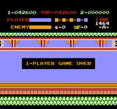 Kung-Fu Master for NES / Famicom - Game over.