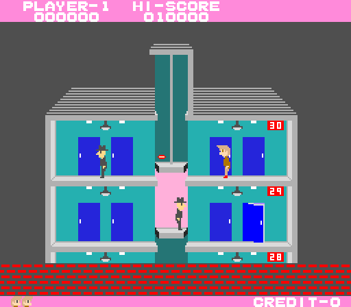 Elevator Action Arcade Screenshot: Game start.
