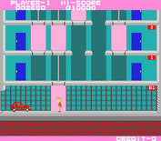 Elevator Action for Arcade - Ah, a car! A chance to escape to the next level...