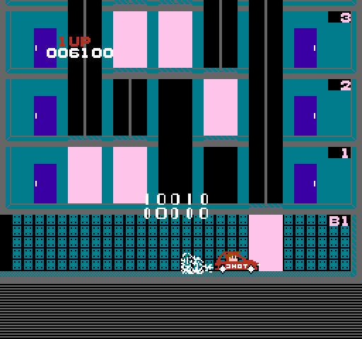 Elevator Action NES / Famicom Screenshot: Level complete!