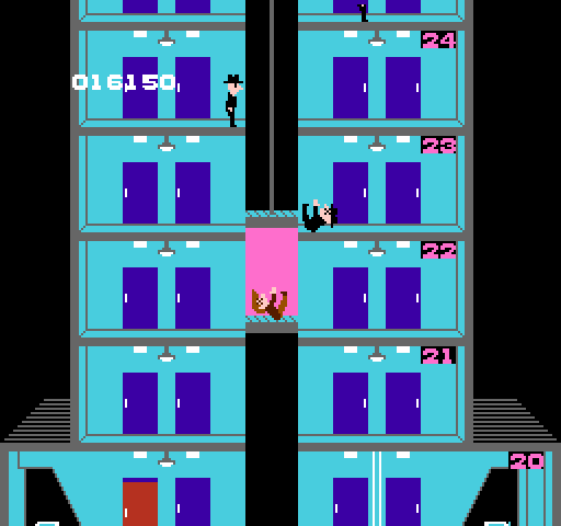 Elevator Action NES / Famicom Screenshot: I was shot!