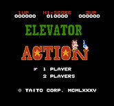 Elevator Action for NES / Famicom - Title screen (Japanese version).