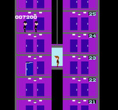 Elevator Action for NES / Famicom - Riding the elevator down on round 2.