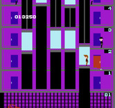 Elevator Action for NES / Famicom - Mission almost complete! One red door left...