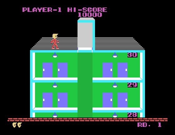 Elevator Action Sega SG-1000 Screenshot: Game start.