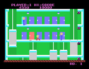Elevator Action for Sega SG-1000 - You can duck under or jump over enemy fire...