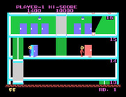 Elevator Action for Sega SG-1000 - Oof, I've been hit!