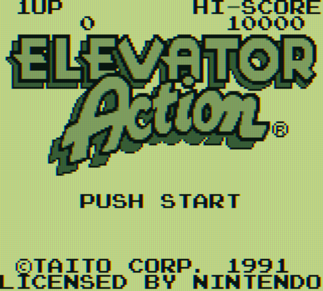 Elevator Action Game Boy Screenshot: Title screen.