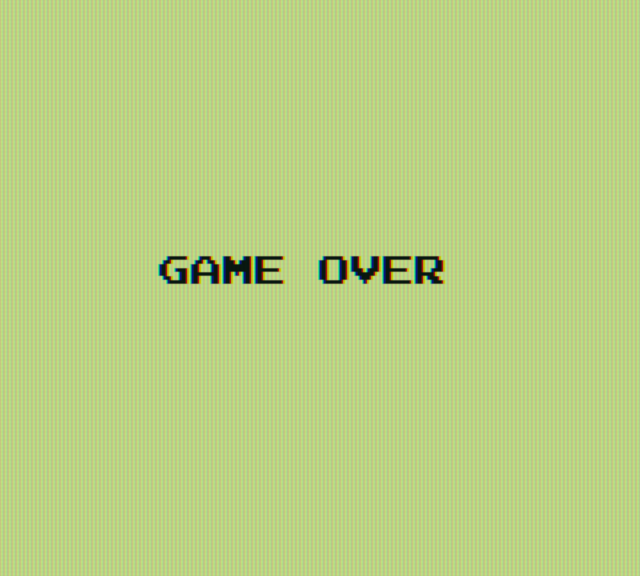Elevator Action Game Boy Screenshot: Game over.