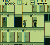 Elevator Action for Game Boy - An enemy appears! Shoot him before he shoots you!