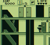 Elevator Action for Game Boy - Riding an escalator down to the next floor...