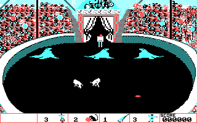 Circus Games IBM PC/Compatibles Screenshot: I failed this task, so my character leaves the arena...