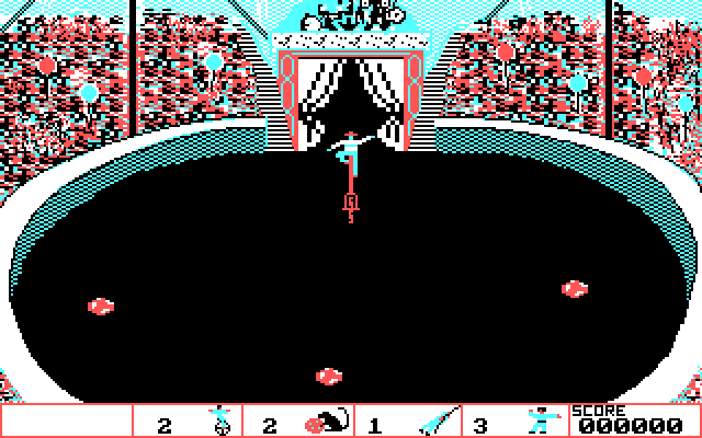 Circus Games IBM PC/Compatibles Screenshot: Time for the unicycle!