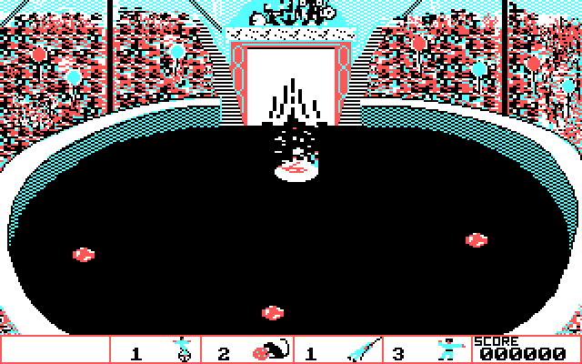 Circus Games IBM PC/Compatibles Screenshot: Crash! I fell, and my bike collapsed.