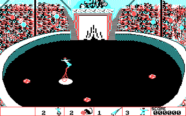 Circus Games IBM PC/Compatibles Screenshot: Whoa, careful, don't fall!