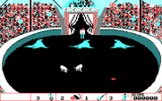 Circus Games for IBM PC/Compatibles - I failed this task, so my character leaves the arena...