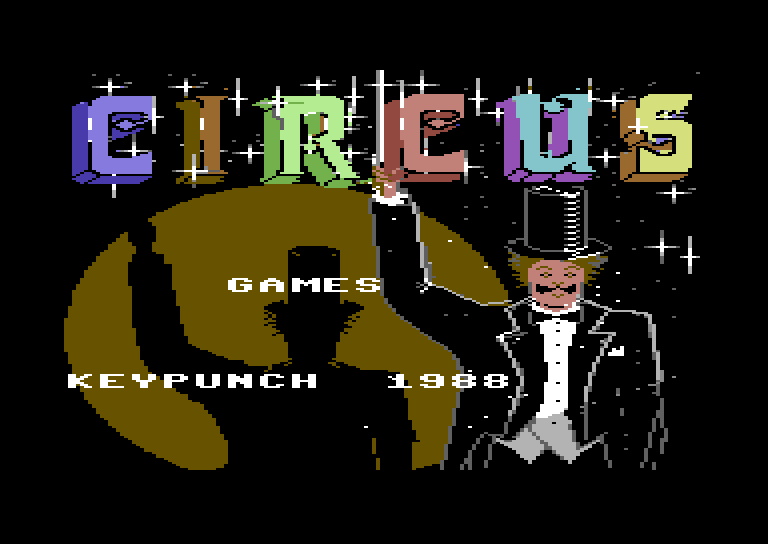 Circus Games Commodore 64 Screenshot: Title screen.