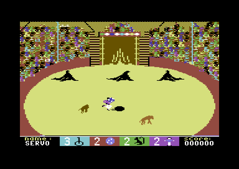 Circus Games Commodore 64 Screenshot: Introducing the circus animals!