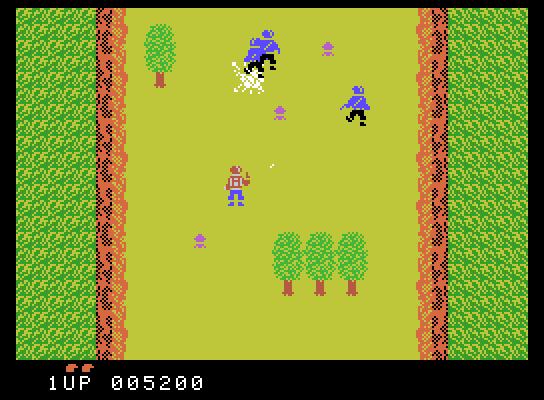 Front Line ColecoVision Screenshot: On to the next level; use grenades to hit multiple opponents!