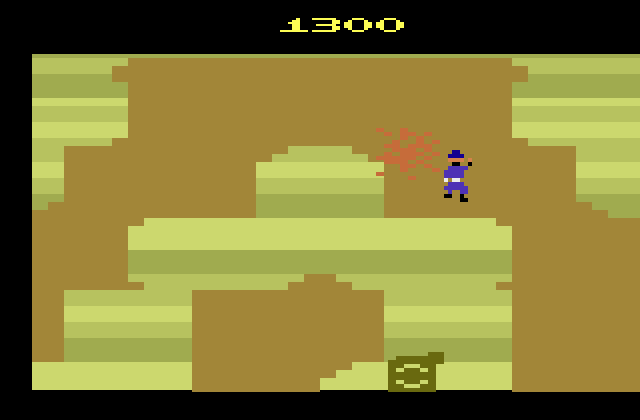 Front Line Atari 2600 Screenshot: A tank has been destroyed!