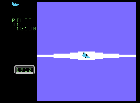 Time Pilot ColecoVision Screenshot: Level complete.