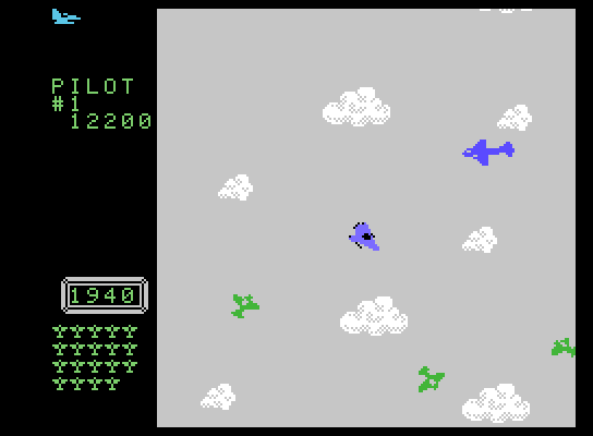 Time Pilot ColecoVision Screenshot: Start of level two...