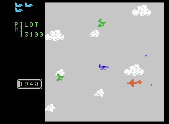 Time Pilot ColecoVision Screenshot: The second end of level boss...