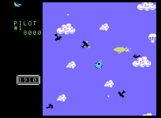 Time Pilot ColecoVision Screenshot: The first end of level boss...