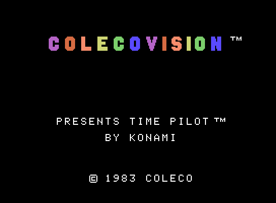 Time Pilot ColecoVision Screenshot: Title screen.