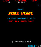 Time Pilot for Arcade - Title screen (Japanese version).